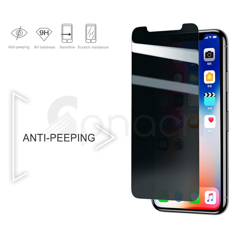 Privacy Protection Tempered Glass For iPhone X XR XS MAX 5 5S SE