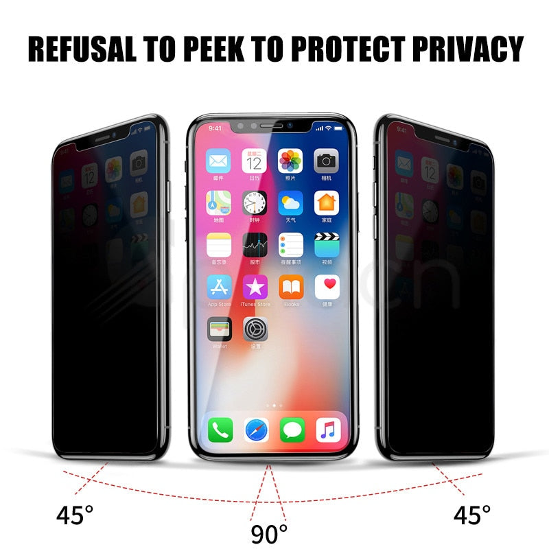 Privacy Protection Tempered Glass For iPhone X XR XS MAX 5 5S SE